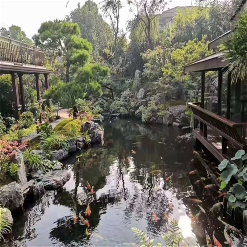 玉环庭院小型鱼池假山图片